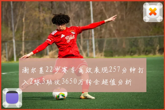 谢尔基22岁赛季高效表现257分钟打入2球3助攻3650万转会超值分析